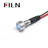 8mm 12V 24V 110V 220v Metal  Blue Red Green LED Indicator Light Blue