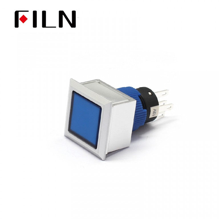 Push Switch With Terminal Pins Waterproof IP67 1no1nc LED Blue Momentary 12V 220V Parts