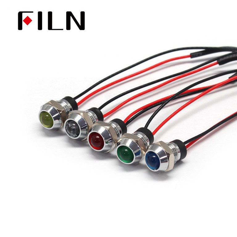 FILN 8MM 12v RED 24v green 240v Yellow led Indicator Lights