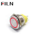 25MM 5PIN Stainless Steel Metal Push Button Switch IP67 Push Button Light Switch Red