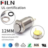 FILN Mini 12MM 2PIN Momentary Push Button switch NC Contacts