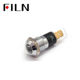 220V 14MM BULE 6.3PIN new led metal indicator light White