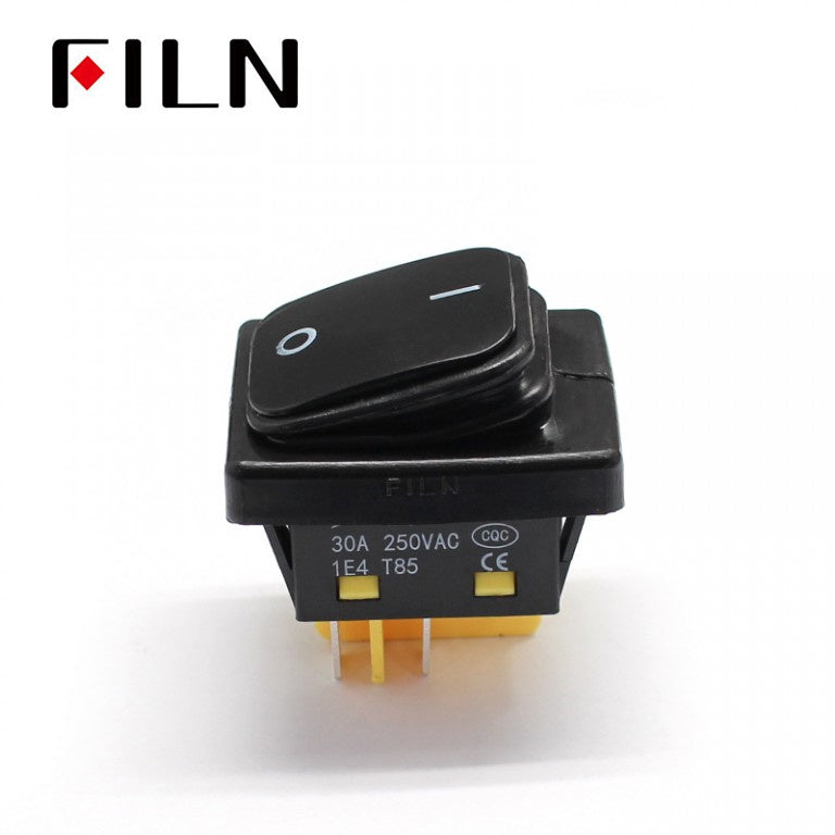 FILN Black 30A KCD4 380V ON-OFF 4Pin IP68 Ship Rocker Switch On Sale