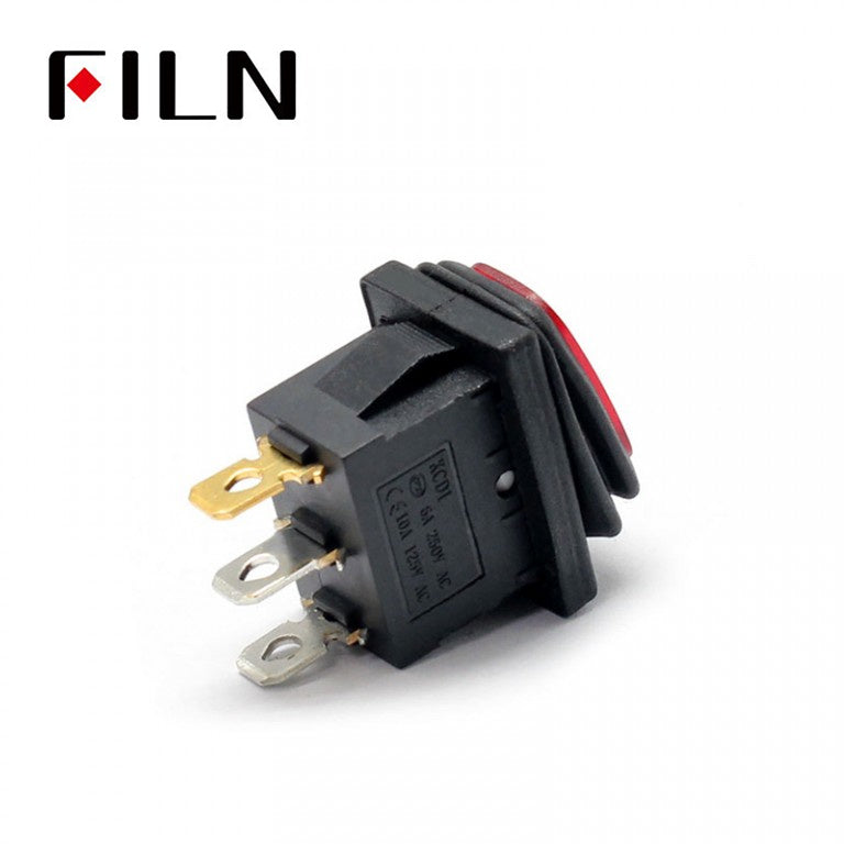 FLIN YELLOW 3 Pin Rocker Switch KCD1-102N IP67 Waterproof 250V Shop Now