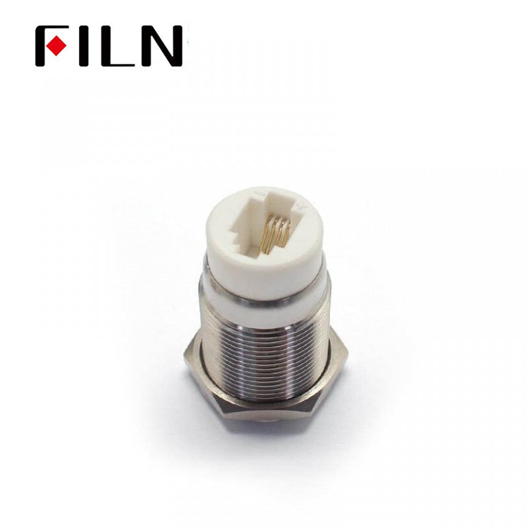 19mm RJ9 3V Custom White Push Button Switch Bottom