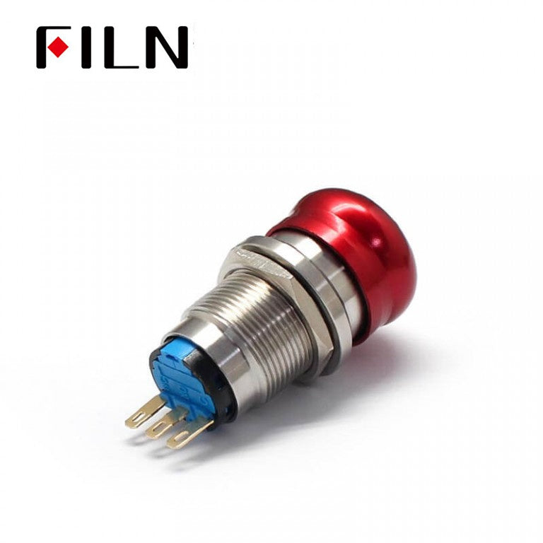 19MM 3 Pins Waterproof Metal Push Button Stop Switch Best Price