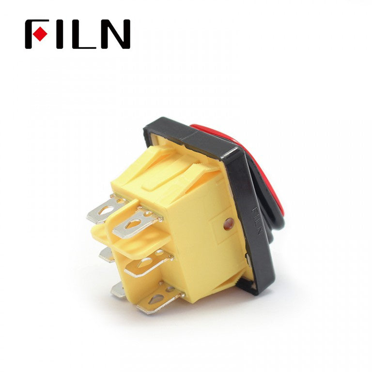 10V 15A Yellow LED ON OFF ON Momentary 3 Way Rocker Switch