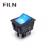 FILN KCD4 15A 24V Green LED Latching 4 Prong Rocker Switch Price