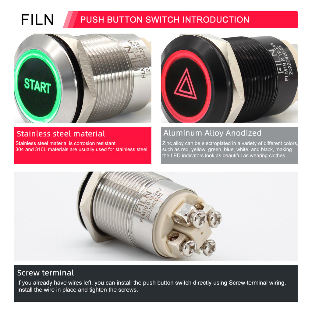 Metal Push Button Switch, 12v Push Button Switch