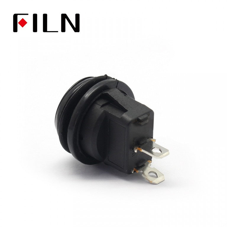 FILN 2PIN KCD1 ON OFF IP67 Black 5A 250V Car Round Rocker Switch Bottom