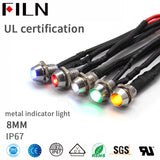 8mm FL1M-8CW-4 LED Indicator Lights For Cars