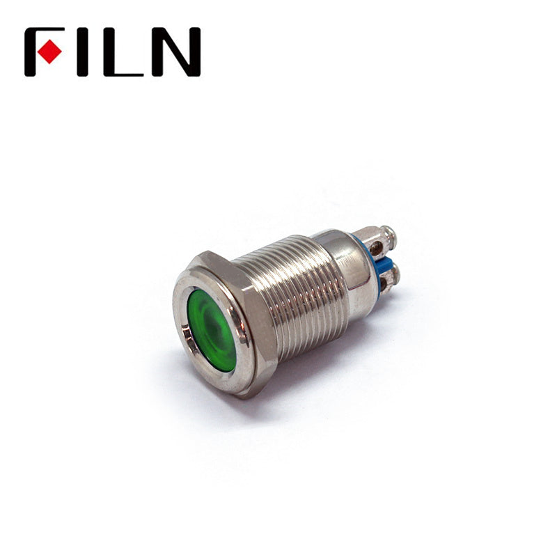 12MM 24V metal Medical equipment red metal indicator light Green