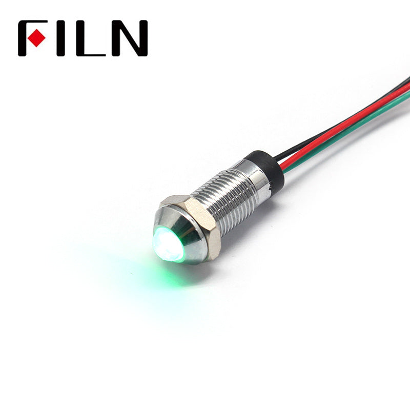 8mm Red Green Two Color Waterproof Metal Indicator Light Lamp In Sale