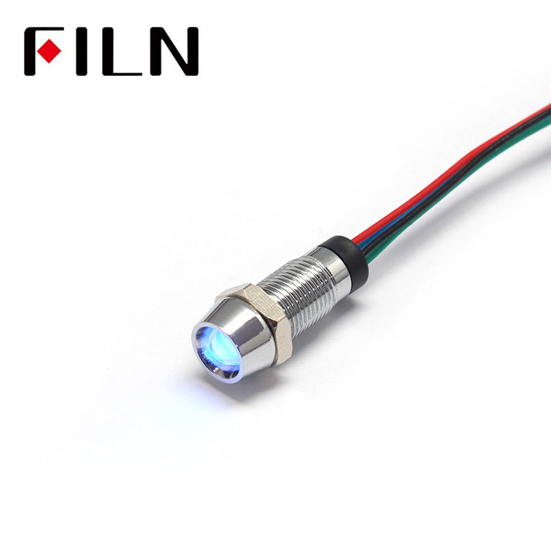 12V Metal Welding Machine 8mm LED Indicator Light Blue