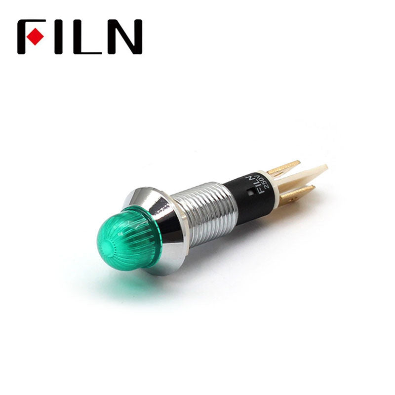 12V Green LED 10MM Coffee Machine Metal Indicator Light Green