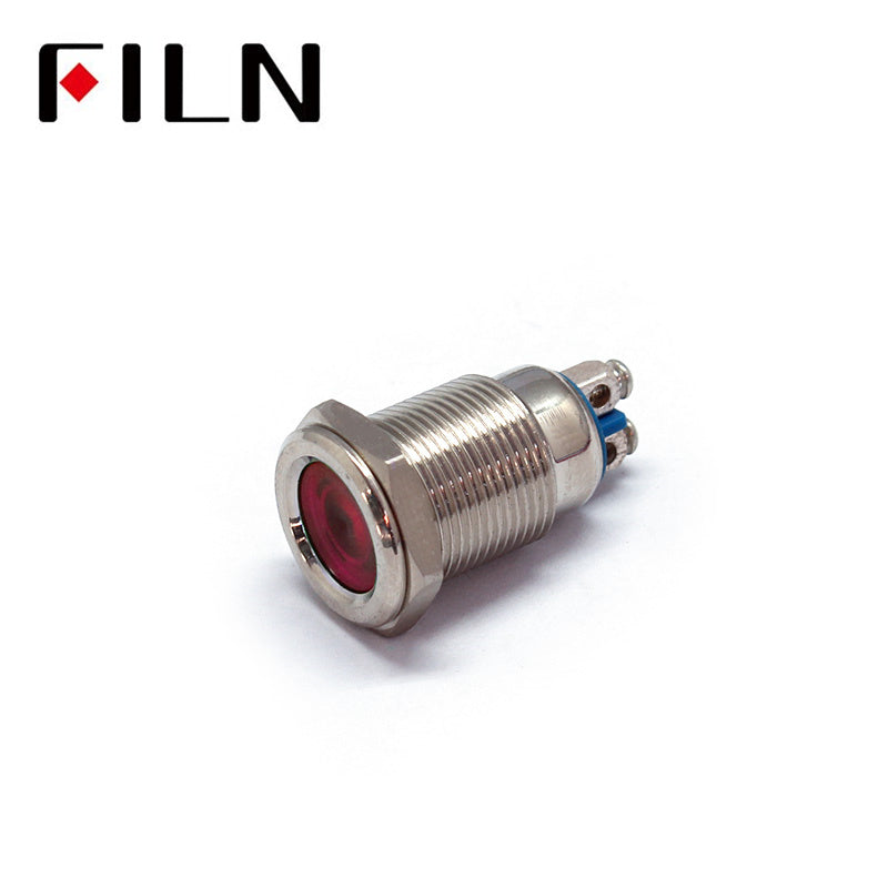 12MM 24V metal Medical equipment red metal indicator light Red