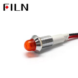 120V White Red Audio Equipment Metal LED Indicators Orange