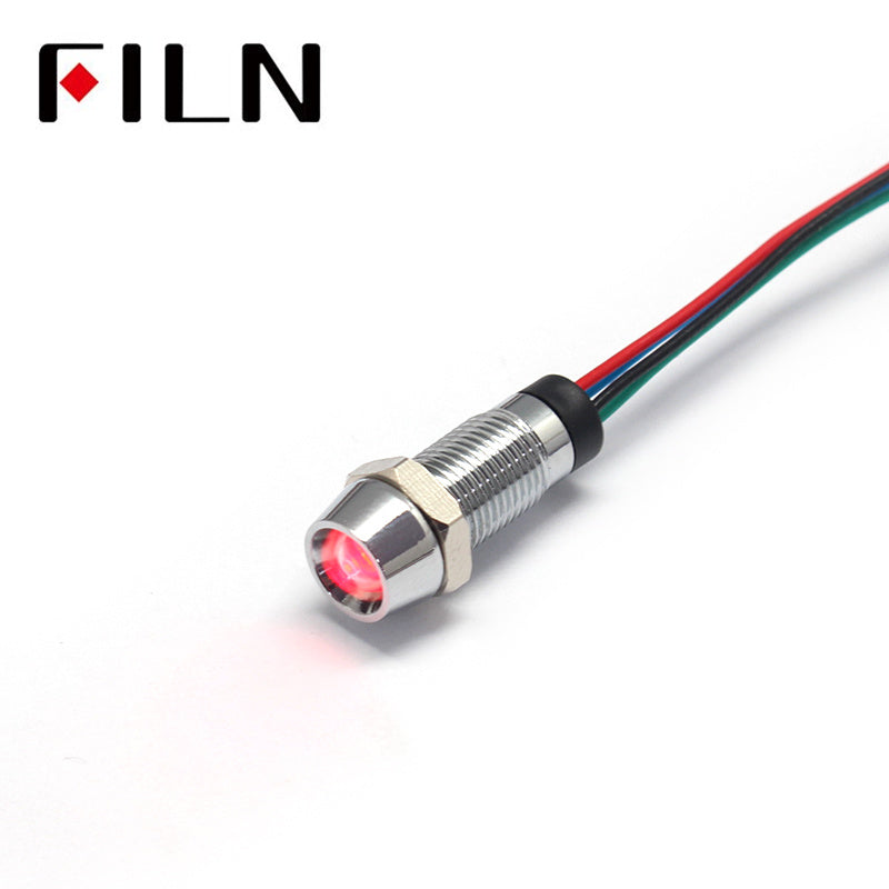 12V Metal Welding Machine 8mm LED Indicator Light Red