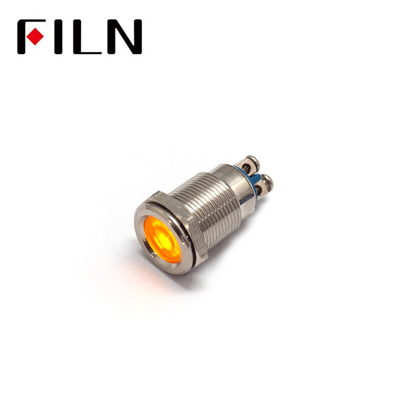 12MM 24V metal Medical equipment red metal indicator light Orange