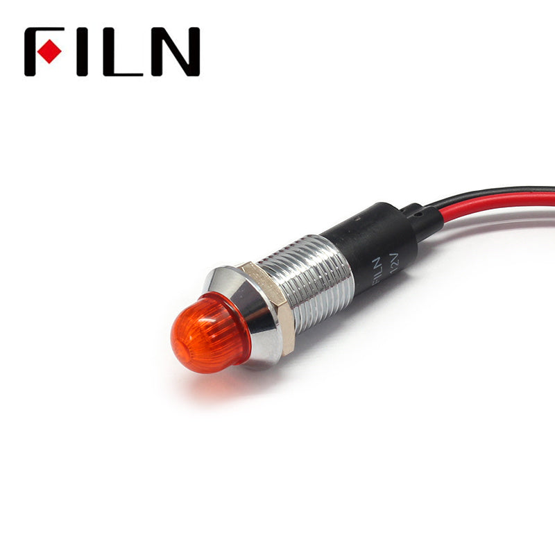 12MM metal Audio equipment 220v white indicator light Orange