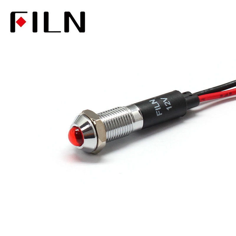 8mm LED Metal 110V Yellow Indicator Light Red