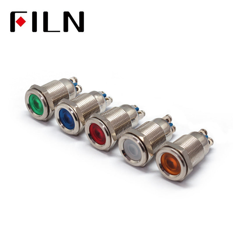 12MM 24V metal Medical equipment red metal indicator light Colour