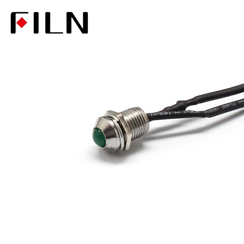 8mm Cheap and Good Quality 120V Panel Mount Indicator Light Green