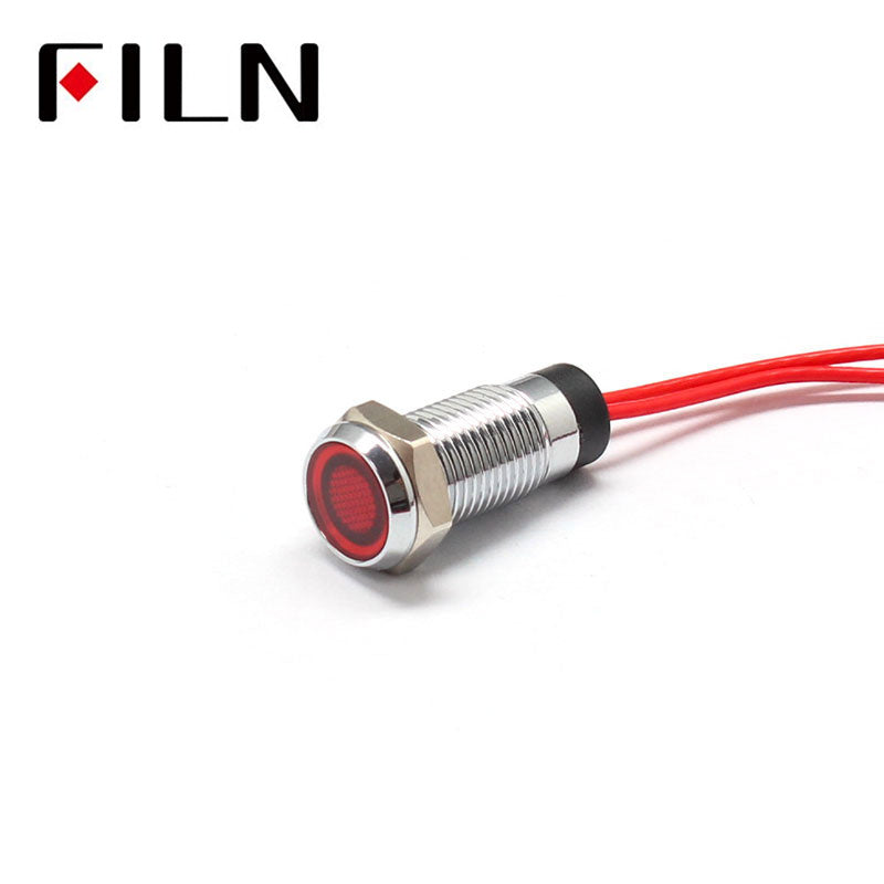 8MM Custom Short 110V IP67 Oven Indicator Light Red