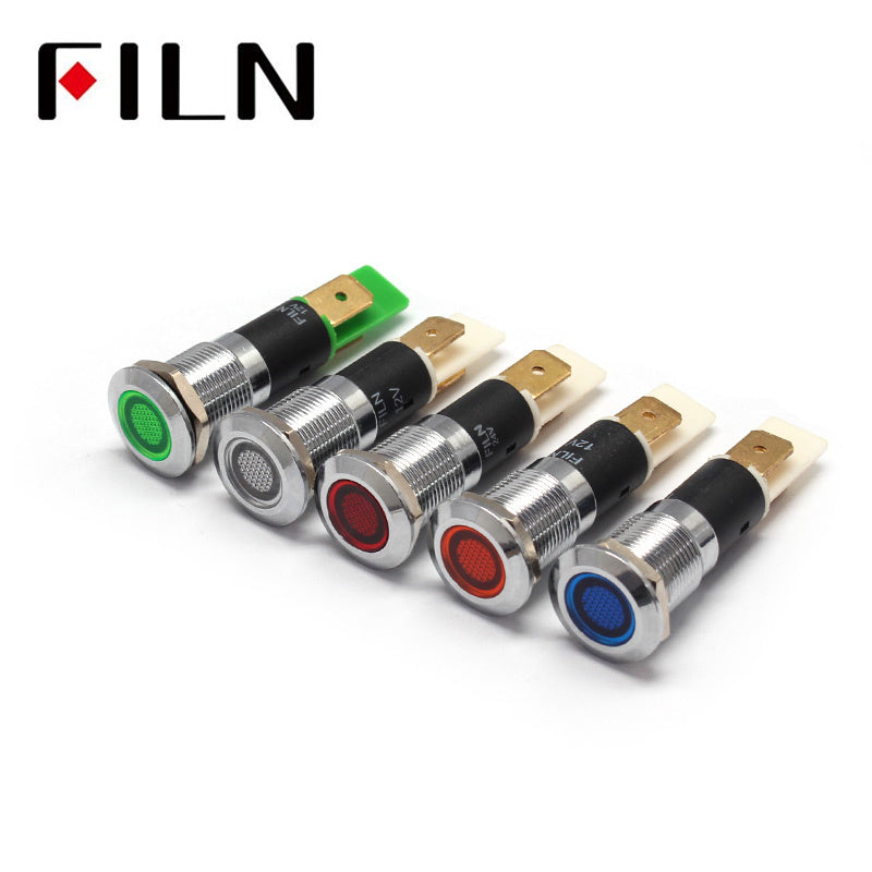 12MM Metal Red Washing Machine 220V AC Indicator Light Colour