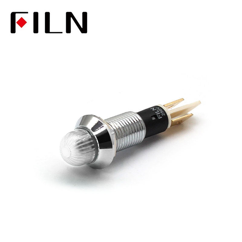 12V Green LED 10MM Coffee Machine Metal Indicator Light White