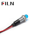 12MM metal Audio equipment 220v white indicator light Blue