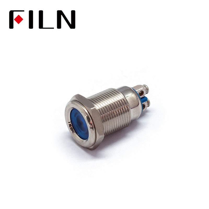 12MM 24V metal Medical equipment red metal indicator light Blue