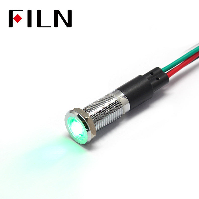 Filn 8MM 120V Double Color Red Green LED indicator light FILN