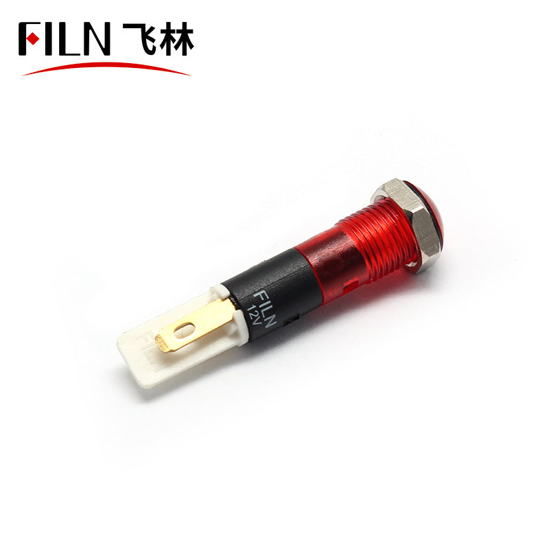 8MM 12V LED IP67 Plastic Indicator Light Red