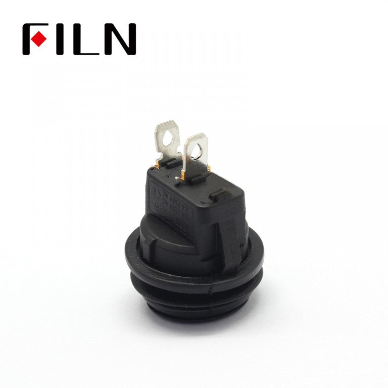 FILN 2PIN KCD1 ON OFF IP67 Black 5A 250V Car Round Rocker Switch Bottom