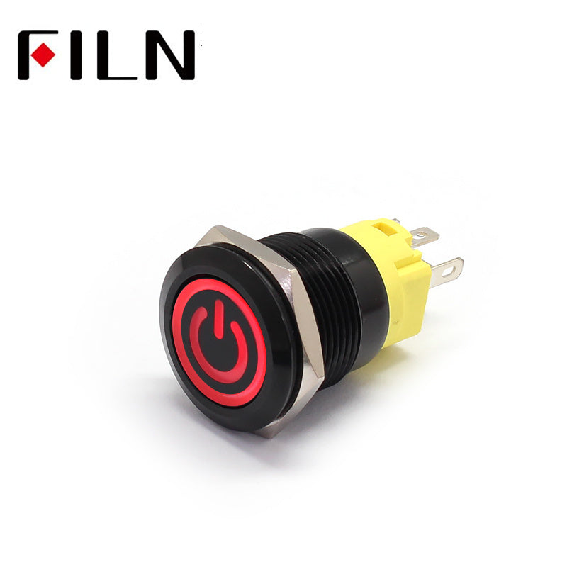 19MM 3V White LED Latching Metal Push Button Switch Circuit Red