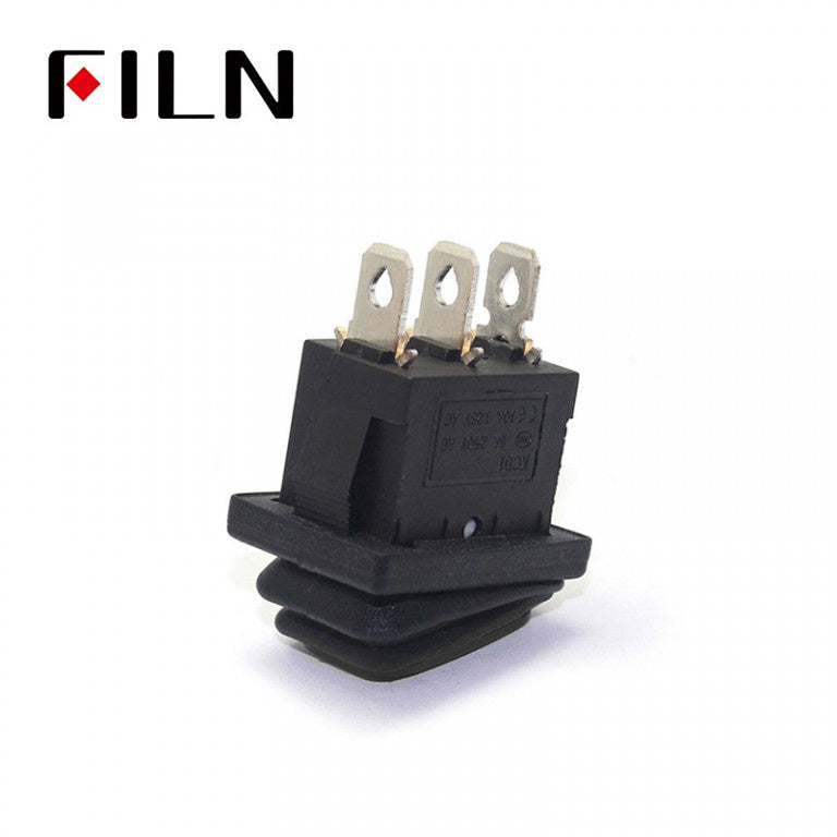 FILN Double Rocker Switch 3pin ON-OFF-ON 6A 240V No lights Bottom