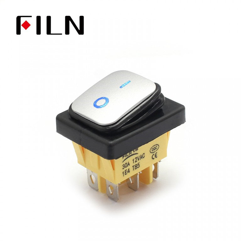 FILN  IP68 KCD4 6PIN Momentary LED Waterproof Rocker Switch Price