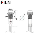 10MM Three Colors Metal Signal Indicator Light With a Wire