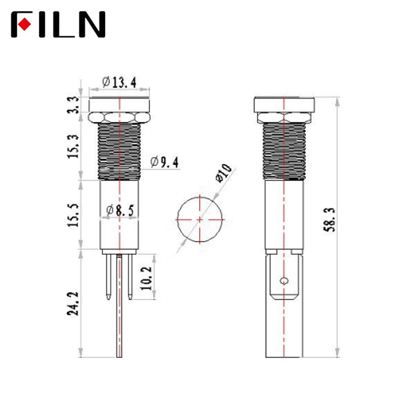 10mm 48v led plastic signal indicator light lamp