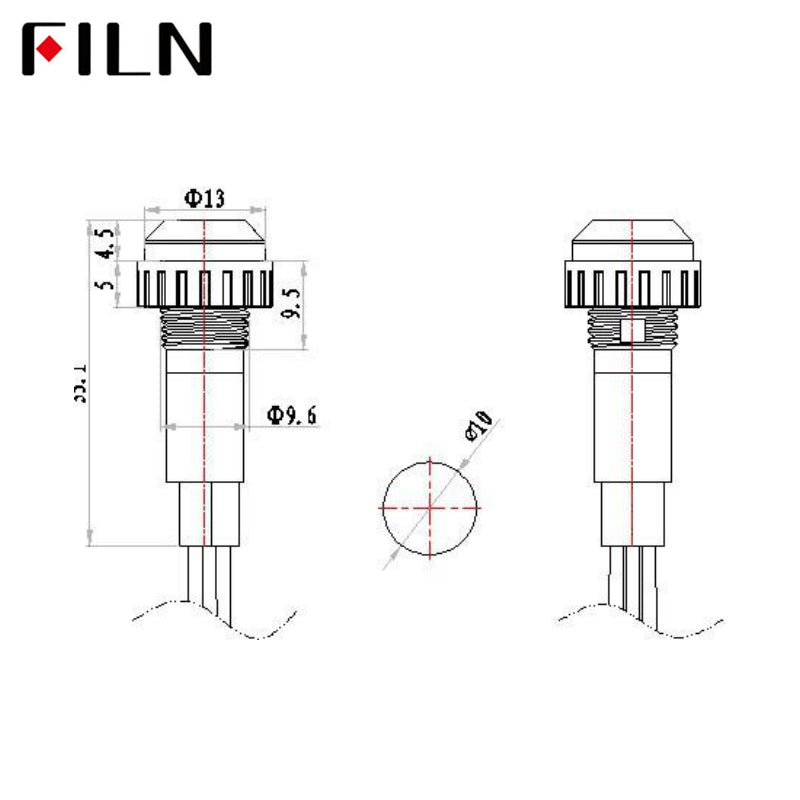 10mm Red Green Two Colors 24VAC Indicator Light