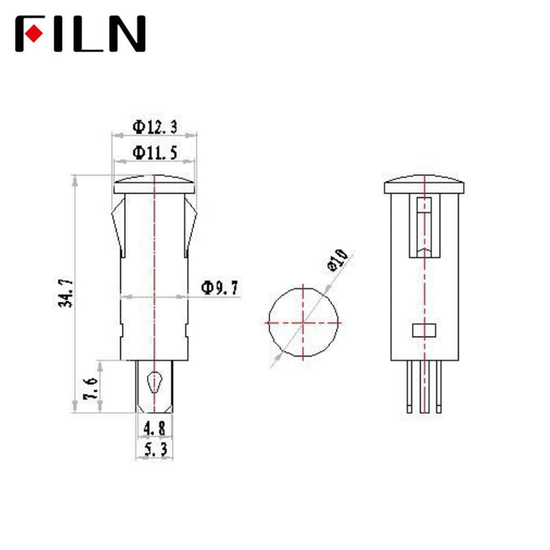 10mm 220v The Air-Conditioner Panel Plastic Indicator Light