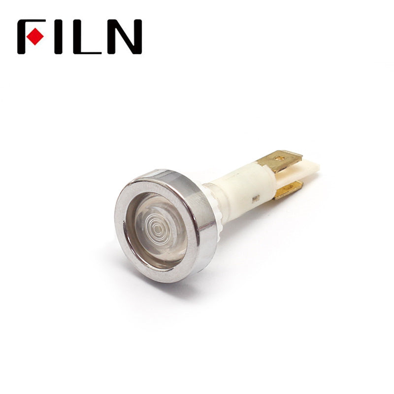 10MM 2/5 3V LIGHT WITH RED INDICATOR LIGHT COVER White