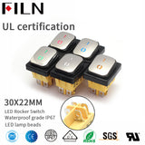 FILN Custom Symbol Spray Lacquer IP67 12V Rocker Switch