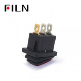 FLIN YELLOW 3 Pin Rocker Switch KCD1-102N IP67 Waterproof 250V Bottom