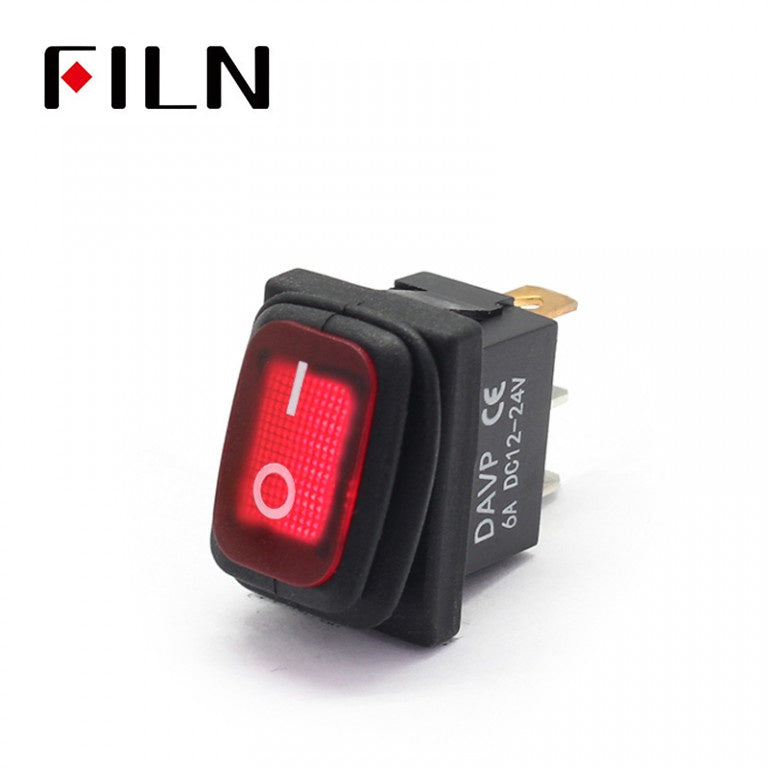 FLIN YELLOW 3 Pin Rocker Switch KCD1-102N IP67 Waterproof 250V On Sale