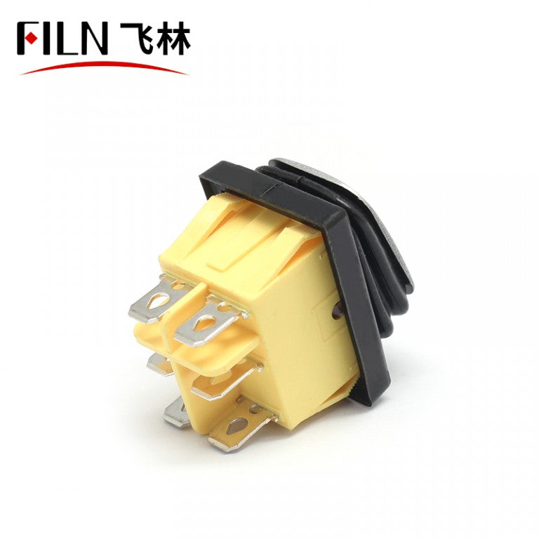 FILN Red 15A KCD4 380V 6PIN IP68 3 Position Rocker Switches Bottom