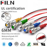 FILN 12Volt Red Green White Mini LED Indicator Lamp Lights