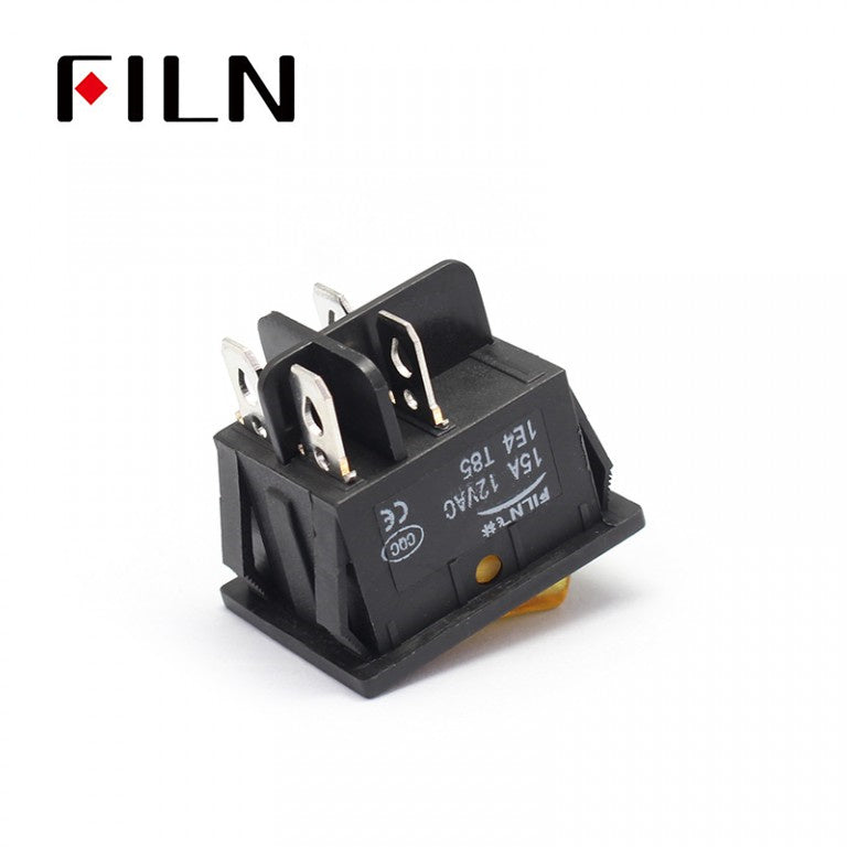 FLIN 250V 15A 4 PIN Affordable LED Light Rocker Switch Bottom