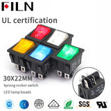 FLIN 250V 15A 4 PIN Affordable LED Light Rocker Switch